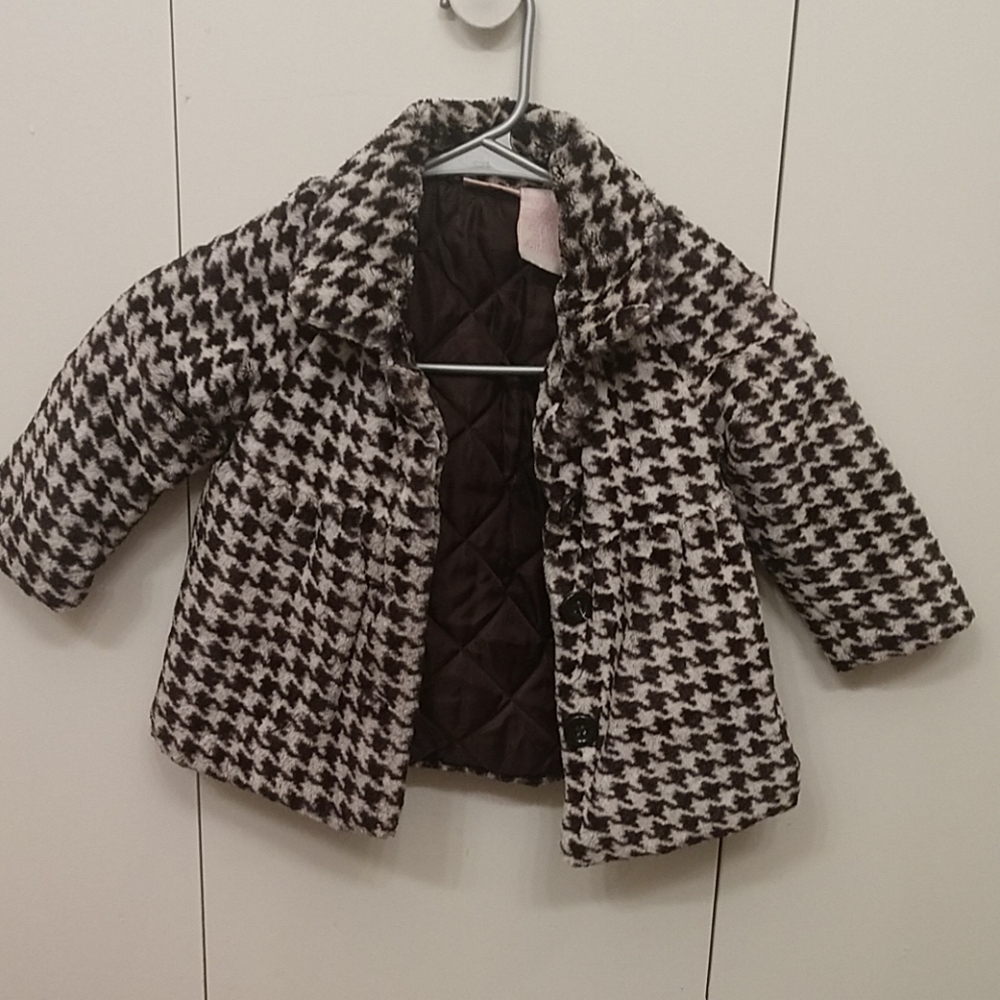 Fleece hounds tooth dresscoat